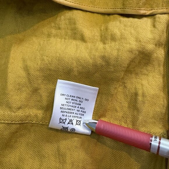 Lafayette 148 New York Zeke Linen-Blend Blazer in Mustard Yellow Size 14 - Picture 10 of 10
